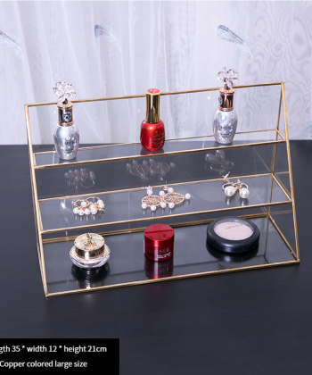 INS-style Clear Glass Organizer: European Light Luxury Vanity Perfume & Jewelry Display Stand