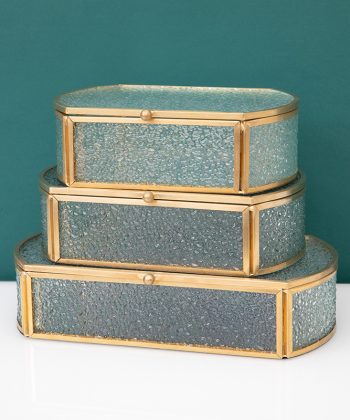 Vintage Luxury Glass Jewelry Storage Box – Dust-Proof Desktop Princess Jewelry Display Box & Accessory Box