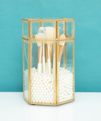INS - style Flip - top Dust - proof Glass Storage Bucket: Multifunctional Beauty Must - have for Makeup Brushes and Skincare Products