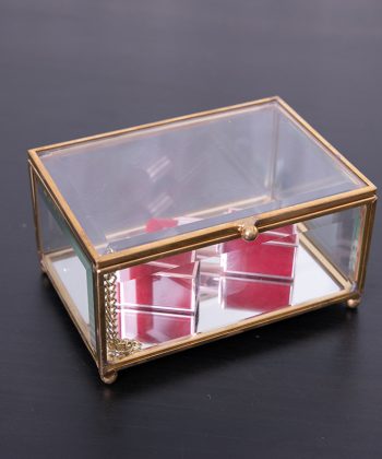 European Vintage - style Transparent Glass Jewelry Box: Modern Minimalist Storage Essential for Bedroom Vanity, with Mirror Decoration
