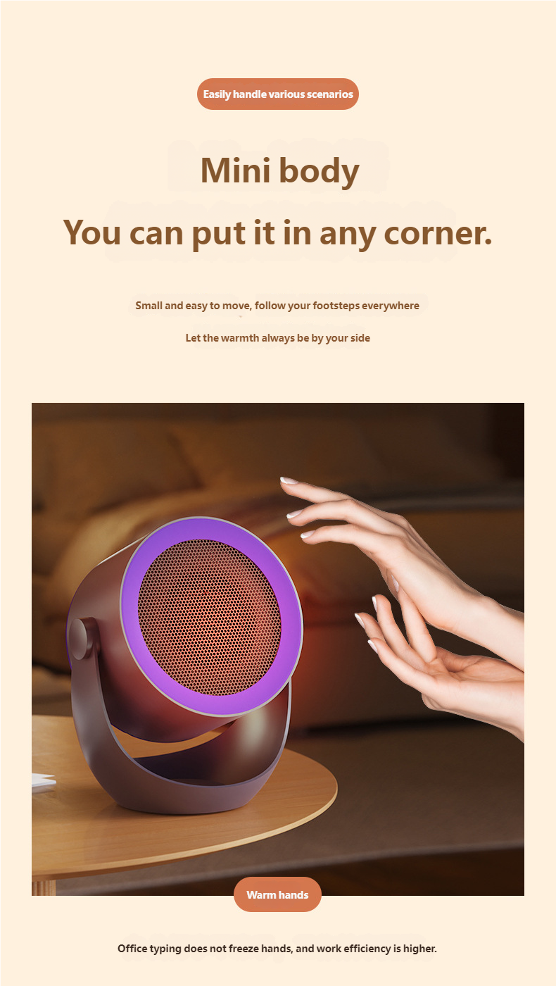 PTC heating desktop heater, small mini heater, portable home office electric heater – tydmall PTC heating desktop heater, small mini heater, portable home office electric heater tydmall