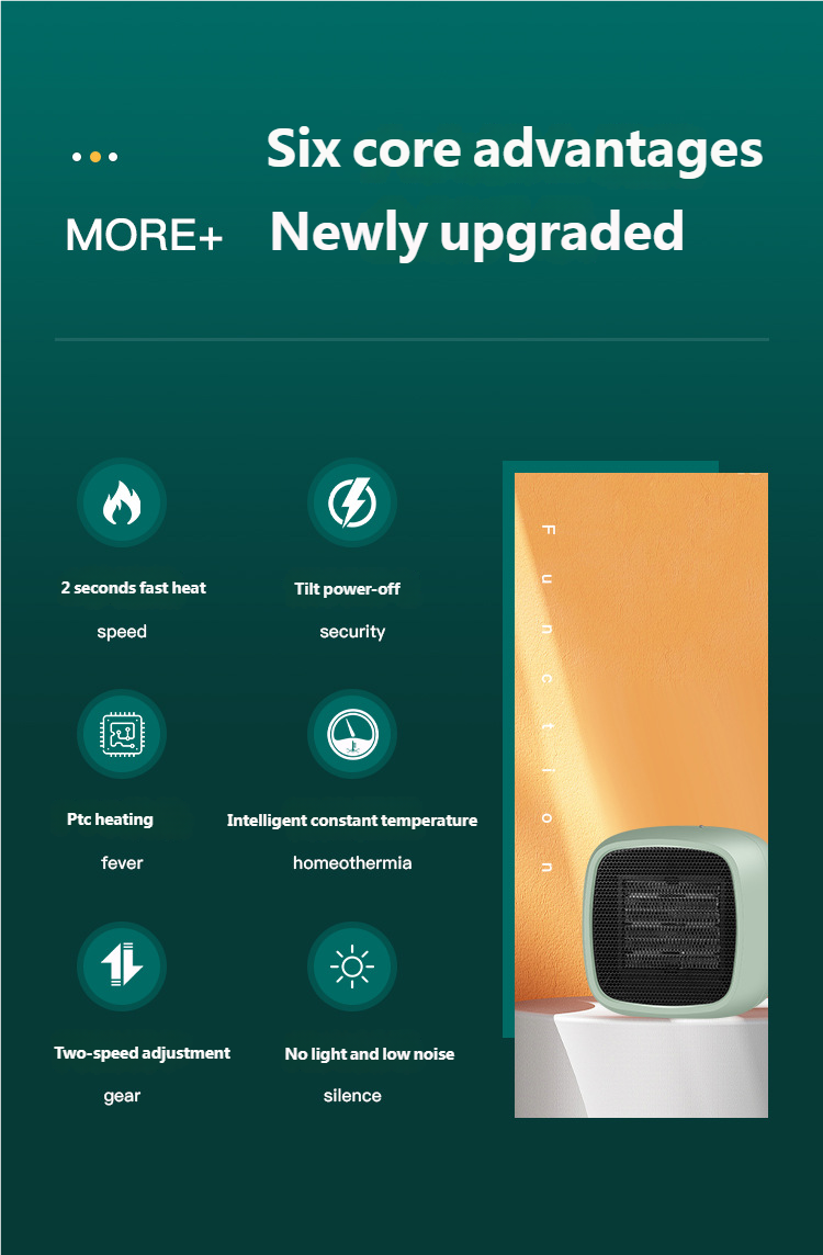 Indoor heater desktop household high-power PTC heating portable electric heater winter heater – tydmall Indoor heater desktop household high-power PTC heating portable electric heater winter heater tydmall